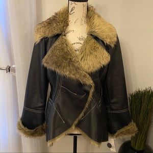 New York & Company Jacket with Faux Fur Sz Medium